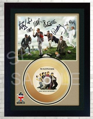 Madness One Step Beyond Mini Gold Vinyl Cd Record Signed Framed Photo Print