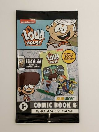 Subway Nickelodeon The Loud House Comic Book And Who Am I Game Kids Meal Toy