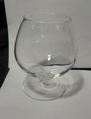 Set of 2 wafer stem Brandy snifter glasses hand blow with bubbles in the glass 3