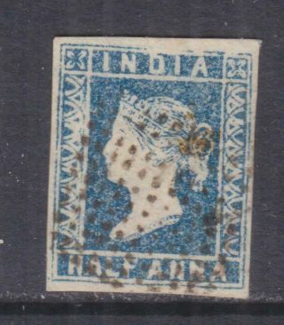 India,  1854 Qv 1/2a.  Blue, .