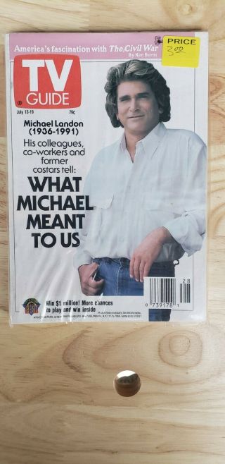 Vintage 1991 July 13 - 19 Tv Guide - Michael Landon / What Michael Meant To Us