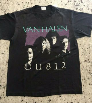 Van Halen Rare Vintage Concert T Shirt 1988 Ou812 Black Size L
