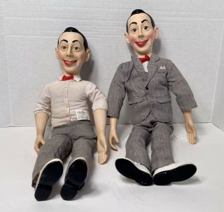 Pair Vintage Orignal PeeWee Herman Pull - String Talking Dolls (1987) Matchbox 17” 2