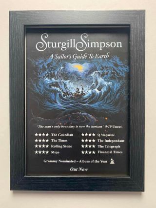 Sturgill Simpson - Sailors Guide To Earth Framed A4 Press Advert [m06]