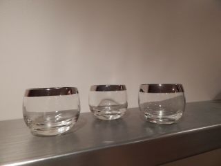 Dorothy Thorpe Mad Men Roly Poly Silver Rimmed Glasses Set Of 3