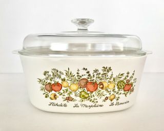 Vintage Corning Ware Spice Of Life 2 Pc 5 Quart Dutch Oven Casserole And Lid