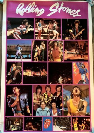 Vintage 1983 The Rolling Stones Concert Poster 40” X 58” Fan Club