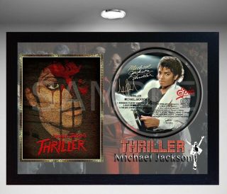 Thriller Michael Jackson Signed Framed Photo Cd Disc Perfect Gift 3