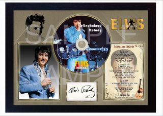 Elvis Presley Unchained Melody Moody Blue Presley Signed Framed Photo Cd