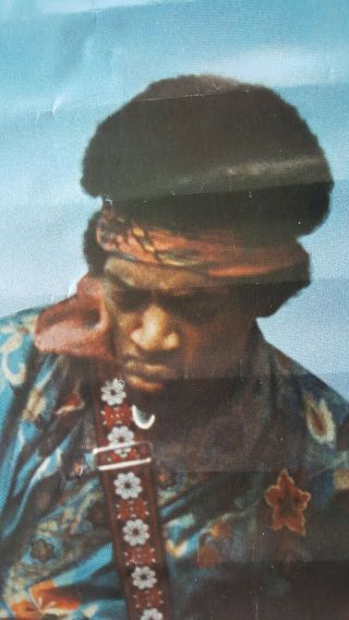 Jimi Hendrix Poster 1976 Approx 23 X 33.  5