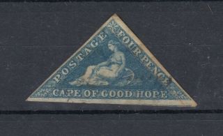 Cape Of Good Hope 1863 4d Blue Triangle Sg19a 3 Margin Vfu Jk802