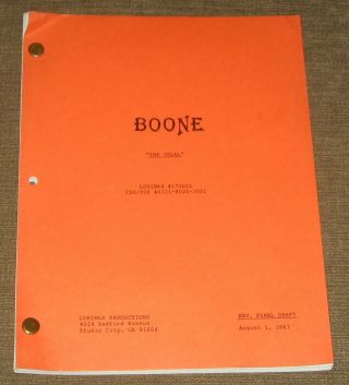 Production Script Tv Series Boone “the Trial” Revised Final Draft 1983