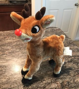 Vintage Gemmy Rudolph The Red Nosed Reindeer Talking Singing Animated 15” Toy 3