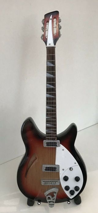 The Beatles George Harrison Rickenbacker 6 String Guitar Miniature In Case (UK) 3