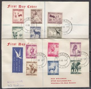 South West Africa Scott 249 - 60 Fdc - 1954 Definitive Issue