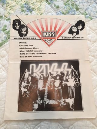 Kiss - Rare Kiss Army Newsletter Vol 3 No 2 Summer 1978 W/krossword