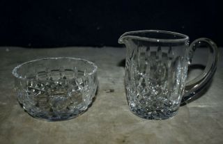 Gorgeous Waterford Cut Crystal Cream Pitcher & Sugar Bowl - Lismore Pattern
