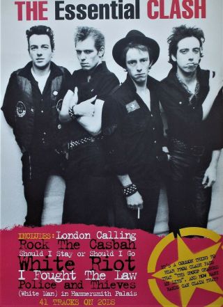 The Clash Essential Uk Promo Poster Punk Rock Rare