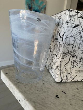 Kosta Boda White Swirl Mine Vase By Ulrica Hydman - Vallien - 7 - 1/2 " Tall Mib