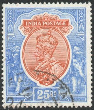 India - 1913 25r Orange & Blue Sg 191 Fine V43836