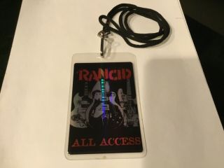 Rancid 2016 Concert Tour All Access Laminated Pass