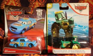 Disney Pixar Cars Rev - N - Go Racer 73 Misti Motorkrass & Rev - N - Go Racing Tractor