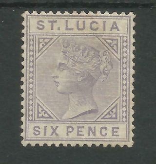 St Lucia Sg35 The 1885 Qv 6d Lilac Die 1 Fresh Cat £300