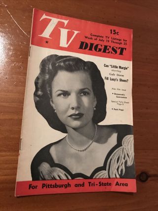 Tv Digest 7/19/52 Gale Storm Patti Page Jackie Gleason Dennis Parnell Tv Guide