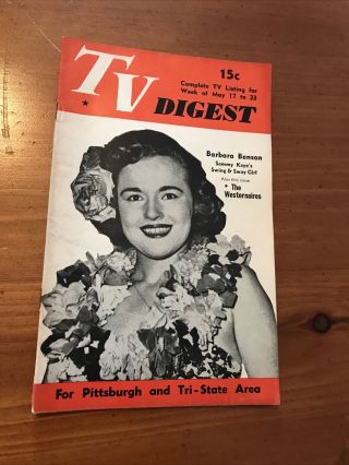 Tv Digest 5/17/52 Barbara Benson Sammy Kaye The Westernaires Billy Williams