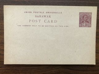 Malaysia Sarawak Old Postcard 4 Cents