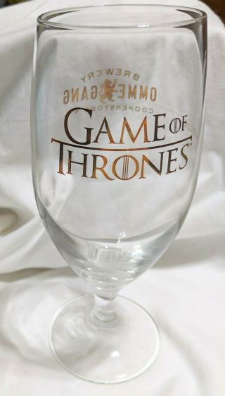 Games Of Thrones Glass Goblet Brewery Omme Gang Cooperstown Ale Beer Gold Cup 15