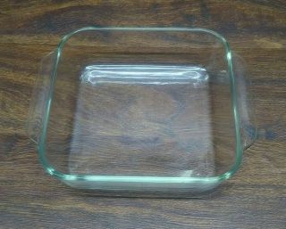 Pyrex Clear Glass Square Baking Brownie Casserole Dish 222 - R 8 X8 X 2 Inch