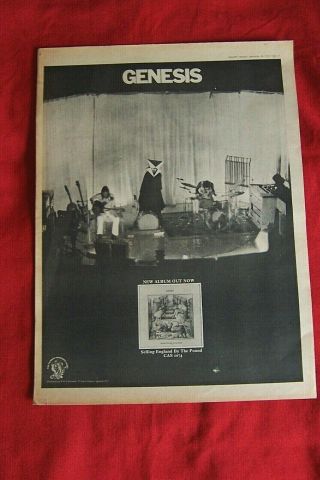 Genesis 1973 Vintage Poster Advert England By The Pound Album