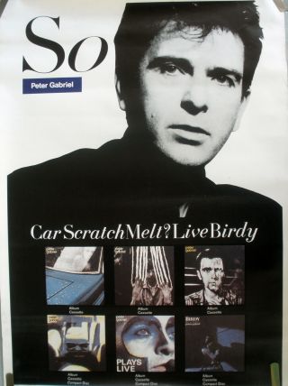Rare Genesis Peter Gabriel So 1986 Vintage Orig Music Record Store Promo Poster