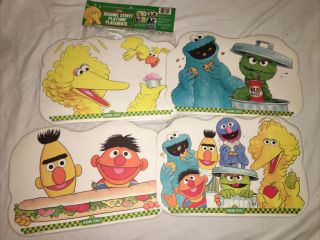 Vtg Sesame Street 1981 Playtime Placemats Ernie & Bert Big Bird Oscar
