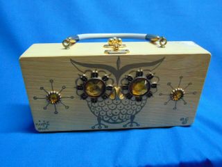 Enid Collins Night Owl Wood Box Bag by Collins of Texas Vintage 2