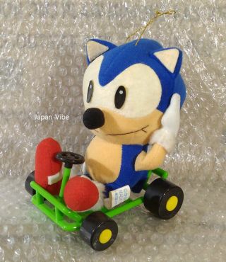 Sonic The Hedgehog On Kart Cart 6 " Plush Doll Sega Japan 1992 Prize Rare