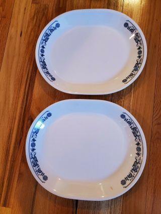 2 Corelle Old Town Blue Onion Oval Serving Platters 12 "