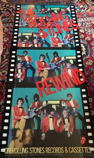 Rare The Rolling Stones 1984 Record Release Promo Poster Rewind Rolled