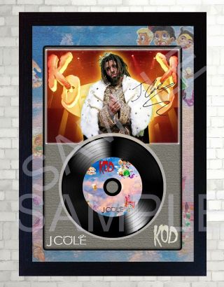 J Cole J.  Cole Kod Music Signed Framed Photo Lp Vinyl Perfect Gift