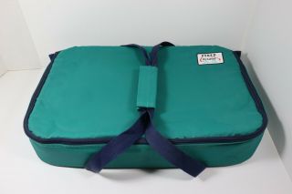 Pyrex Portables Insulated Carry Case - Bag Only - Green W/blue Handles & Zipper