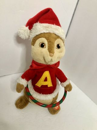 Alvin And The Chipmunks Plush Musical Hula Hoop Animated Christmas Dont Be Late