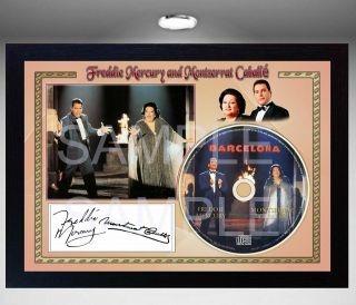 Freddie Mercury And Montserrat Caballé Barcelona Signed Framed Photo And Cd Disc