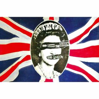 Official Licensed - Sex Pistols - God Save The Queen Textile Poster Flag Punk