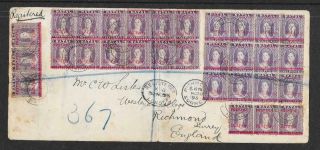Natal 1895 ½d.  On 6d.  Violet Sg 114 X30 On Registered Envelope Front To England