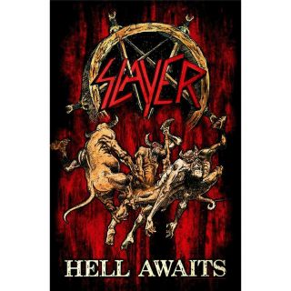 Official Licensed - Slayer - Hell Awaits Textile Poster Flag Thrash Metal