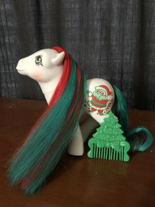 Vintage G1 Hasbro My Little Pony Merry Treat Christmas With Comb