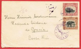 1912 Cover Jesselton To Costa Rica Taxed.  Prepaid 8c Instead Of 10c.