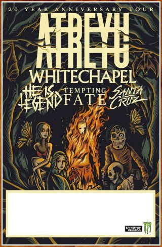 Atreyu | Whitechapel | He Is Legend 2019 Ltd Ed Rare Tour Poster Metal Rock