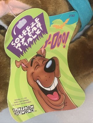 Vintage 26” SCOOBY DOO Plush: SQUEEZE MY EAR,  I TALK Laying Down Cartoon Network 2